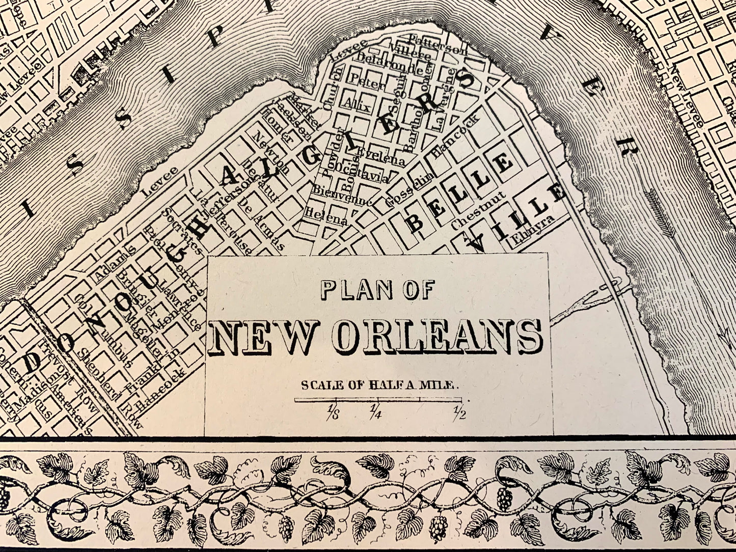 1870 PLAN OF NEW ORLEANS MAP PRINT