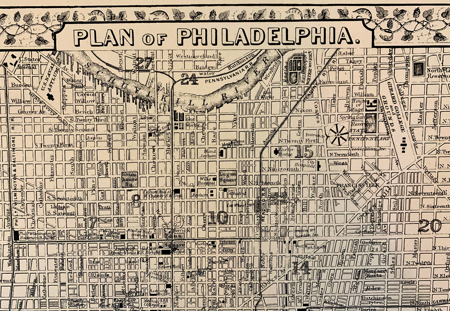 PLAN OF PHILADELPHIA MAP PRINT