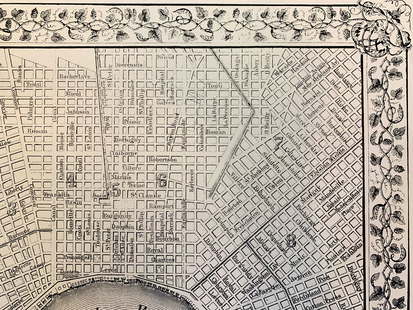 1870 PLAN OF NEW ORLEANS MAP PRINT