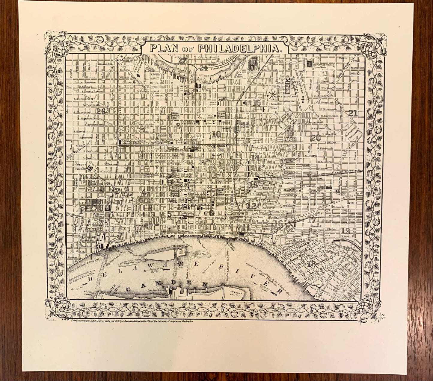 PLAN OF PHILADELPHIA MAP PRINT