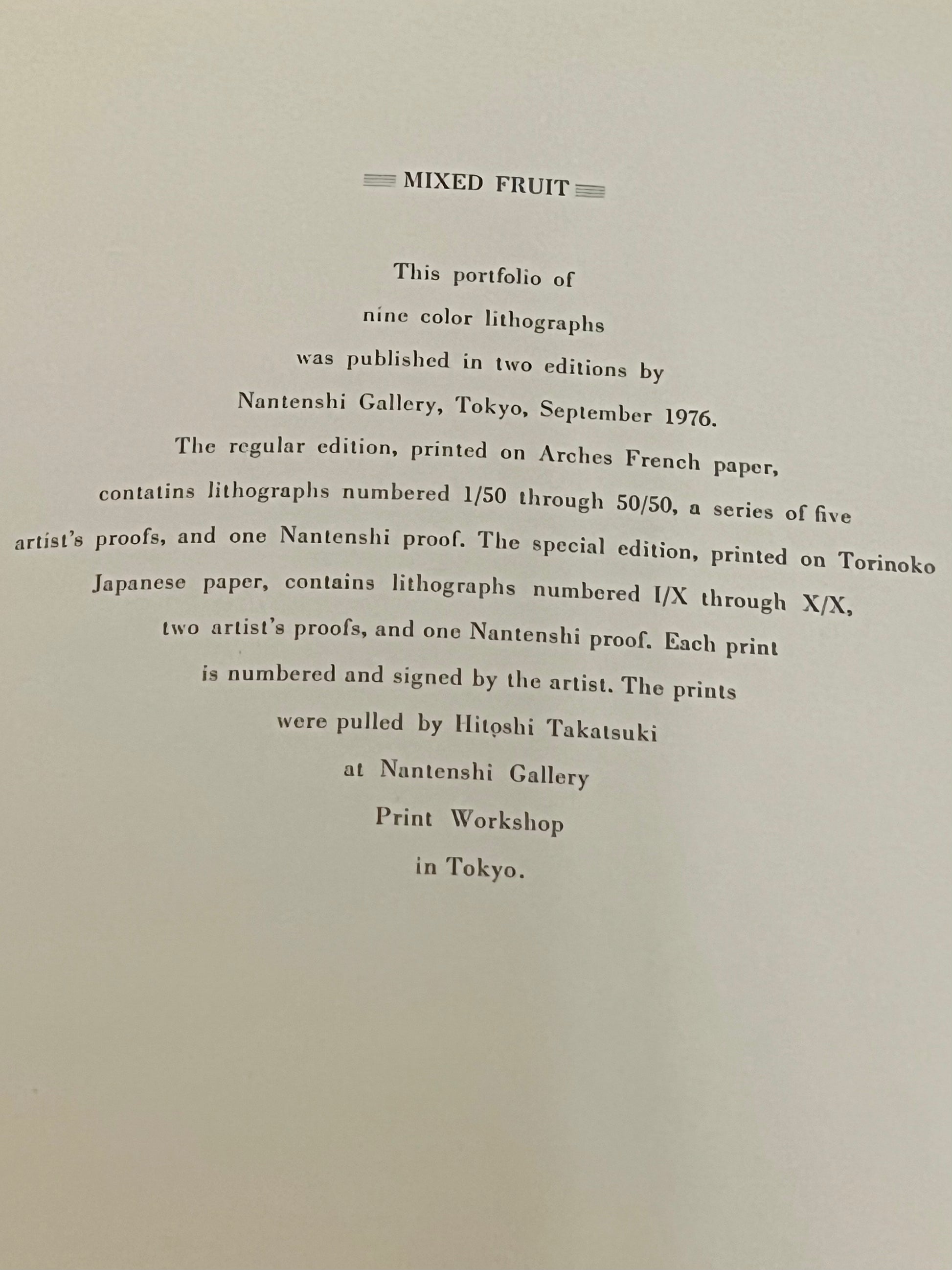"Mixed Fruit" by Masuo Ikeda, 1976