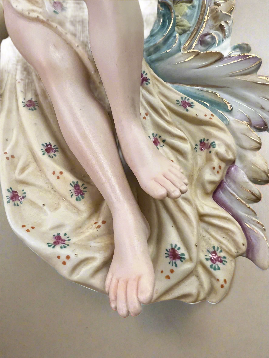 Midcentury Art Nouveau Porcelain Sculpture
