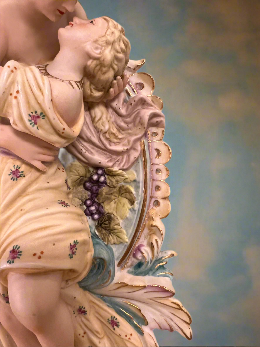 Midcentury Art Nouveau Porcelain Sculpture