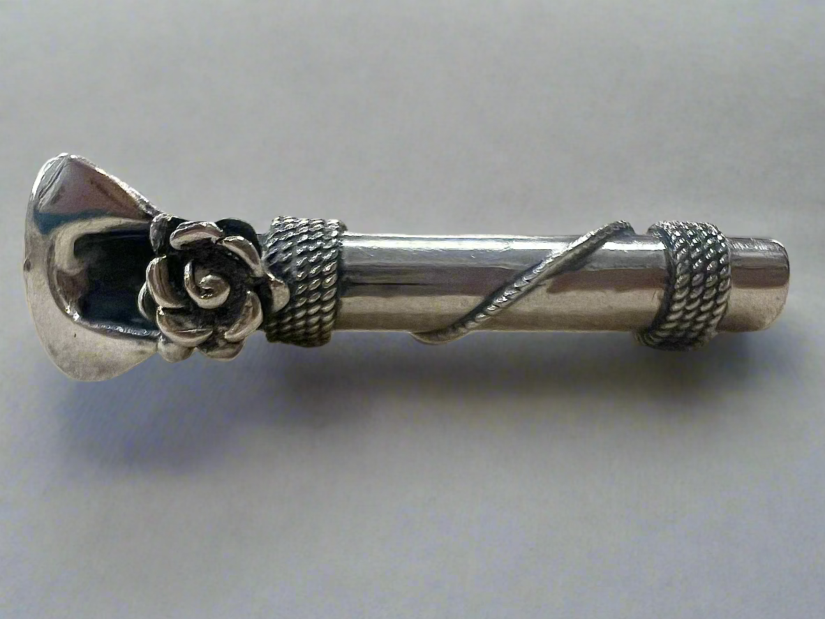 Vintage Sterling Silver Boutonniere Lapel Brooch