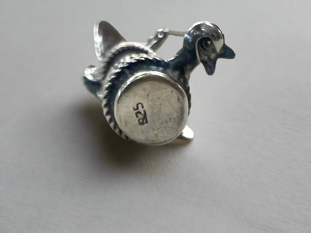 Vintage Sterling Silver Boutonniere Lapel Brooch