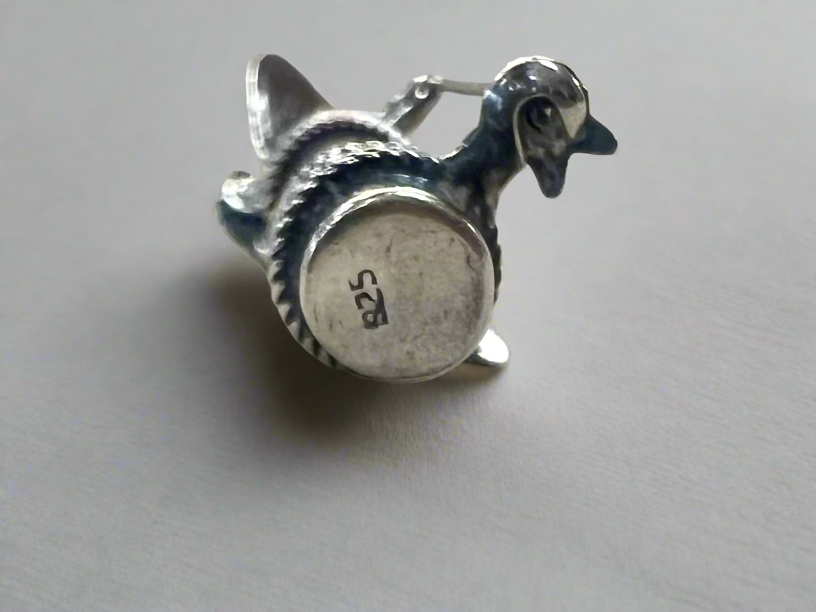 Vintage Sterling Silver Boutonniere Lapel Brooch