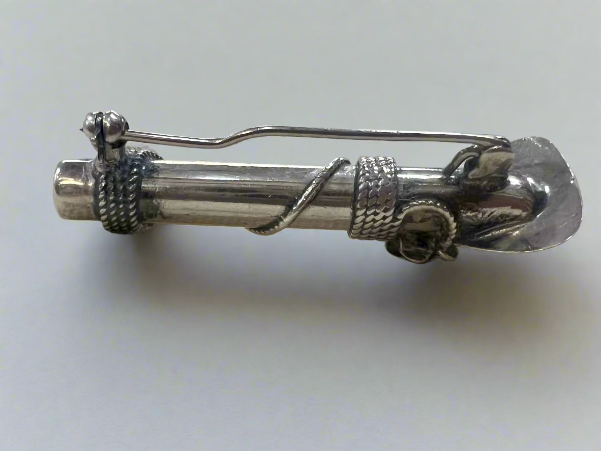 Vintage Sterling Silver Boutonniere Lapel Brooch