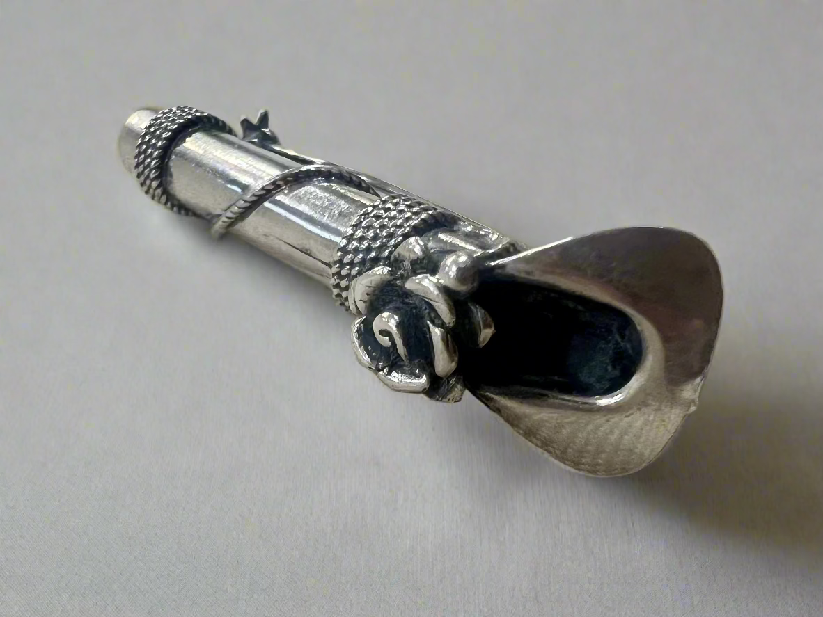 Vintage Sterling Silver Boutonniere Lapel Brooch