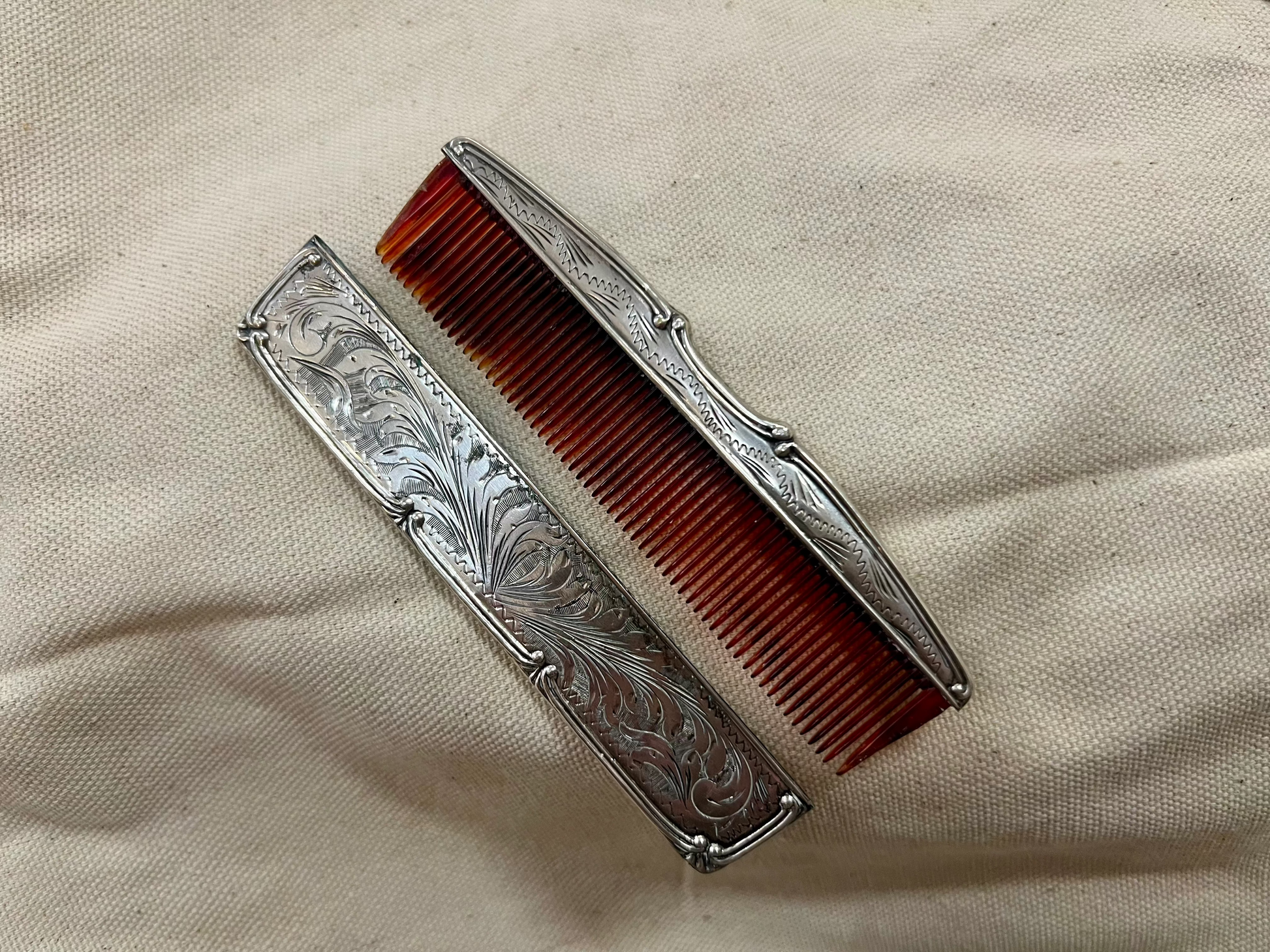 Antique Sterling Silver Comb