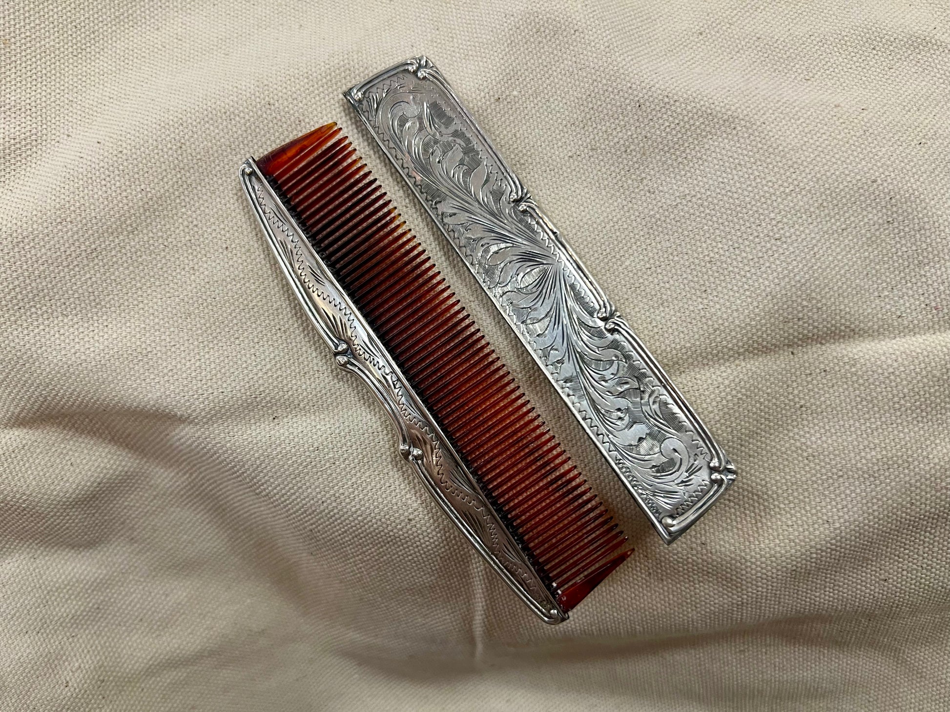 Antique Sterling Silver Comb